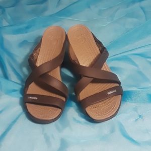 Brown Crocs Heels